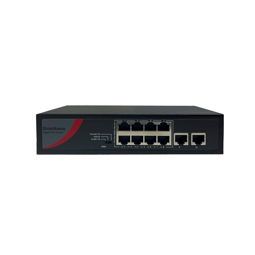 Switch POE SinicHome SN-5108P-FGE/8 POE/ 2 uplink1000M/120W
