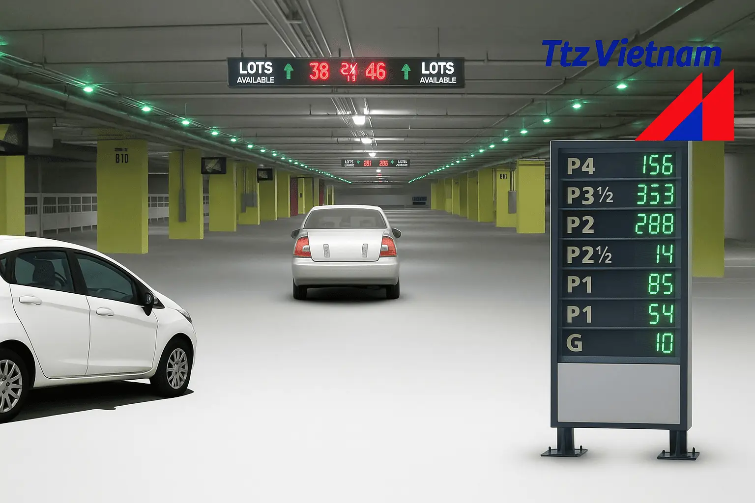 Báo chỗ trống bãi xe