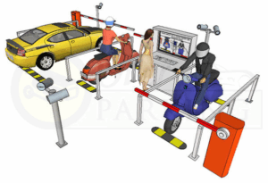máy giữ xe bằng thẻ từ 3 làn xe