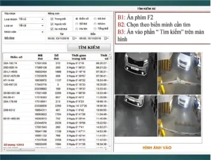 chức năng tìm kiếm thông tin xe trên TParking