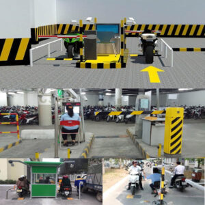 máy giữ xe bằng thẻ từ 2 làn xe
