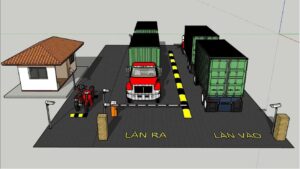 mô hình hệ thống kiểm soát xe cho bãi đỗ xe container