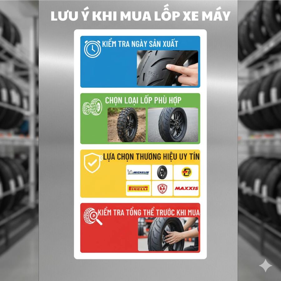 lưu ý khi mua lốp xe máy