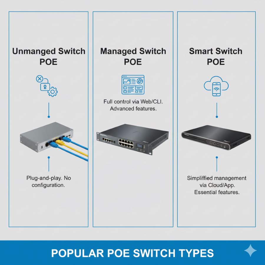 các loại switch poe phổ biến hiện nay