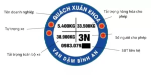 những thông số ghi trên cửa xe tải