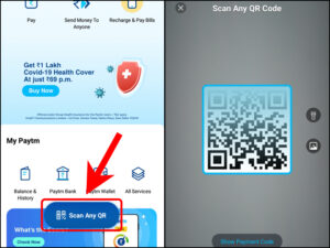 quét mã qr qua ứng dụng paytm